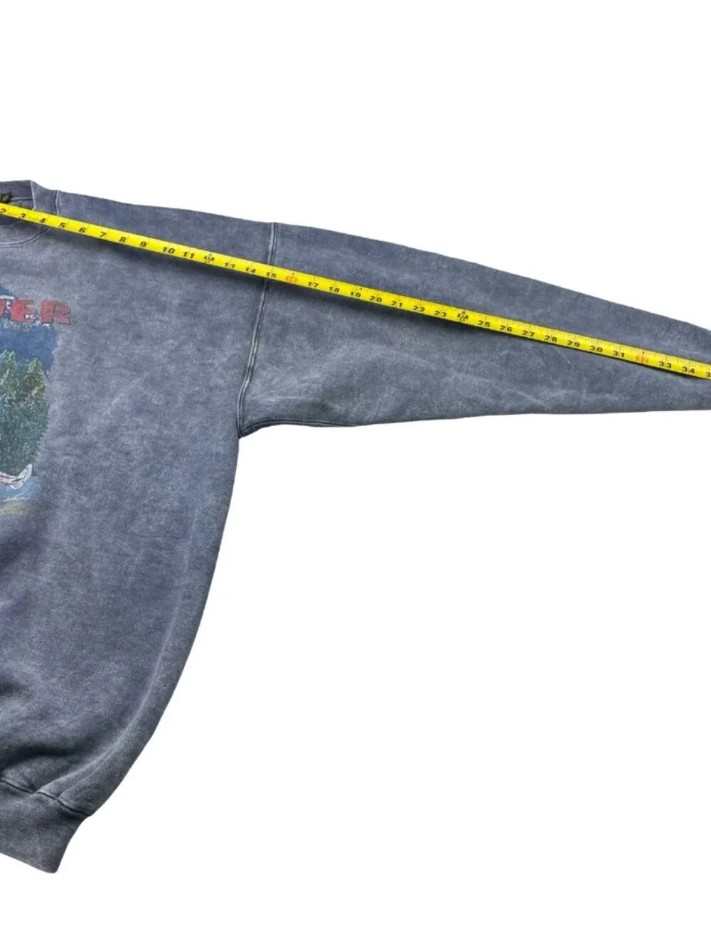 VTG Eddie Bauer Men's Pullover Crewneck Sweatshirt Blue Faded Wash • USA • XL - Picture 5 of 6